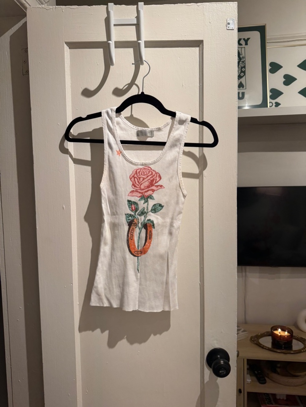 White Rose Graphic Tank Top - Women's Sleeveless Tee